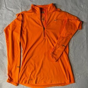 Nike Run Women's Orange Quarter-Zip Long Sleeve Dri-FIT Top